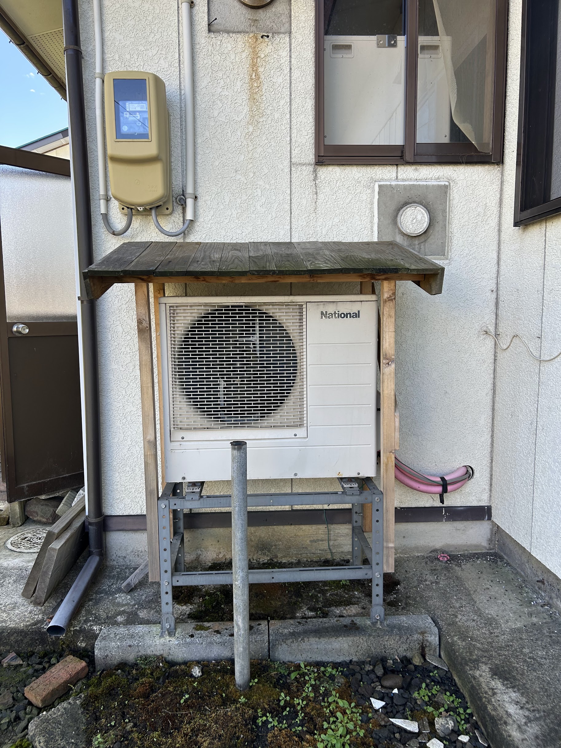 由利本荘市 エコキュート交換前 ヒートポンプユニット 積雪対策
